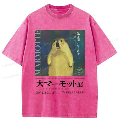 Tokyo-Tiger The Great Marmot Exhibition Washed T-Shirt