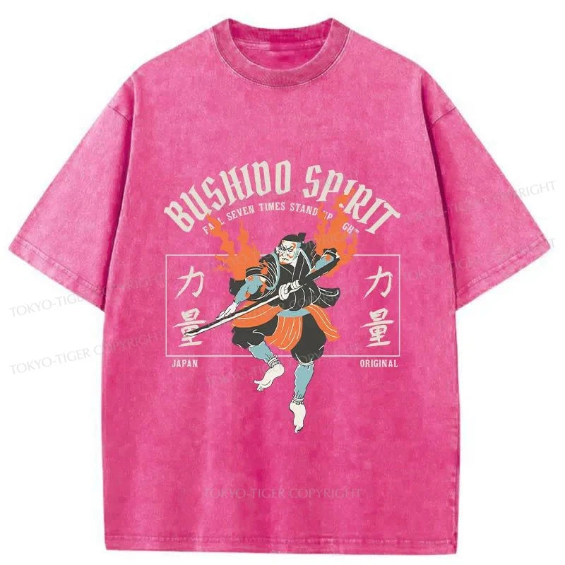 Tokyo-Tiger Bushido Spirit Japanese Washed T-Shirt