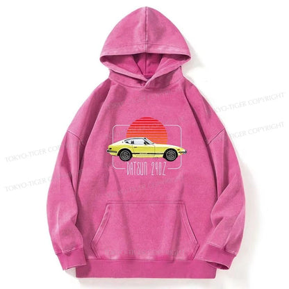 Tokyo-Tiger Datsun 240Z Retro Classic Car Washed Hoodie