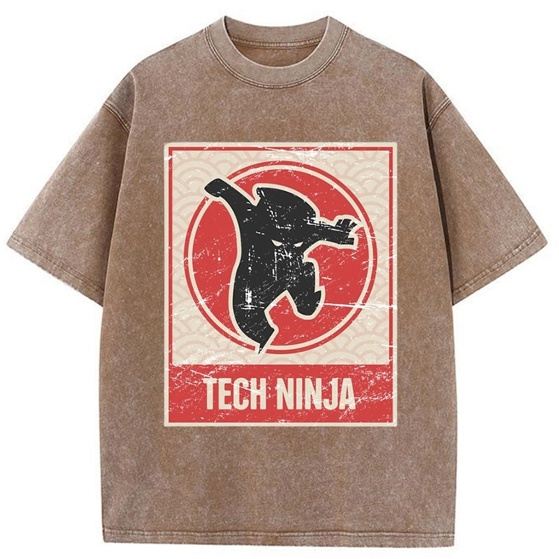 Tokyo-Tiger Tech Ninja Japanese Washed T-Shirt