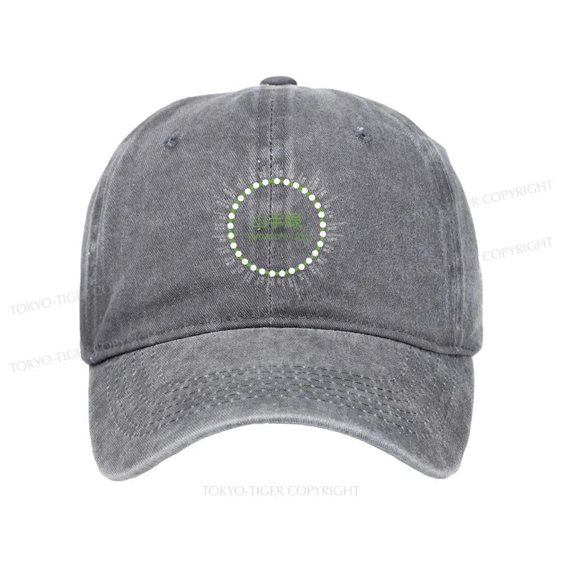 Tokyo-Tiger Yamanote Line Stations Circle Washed Cap