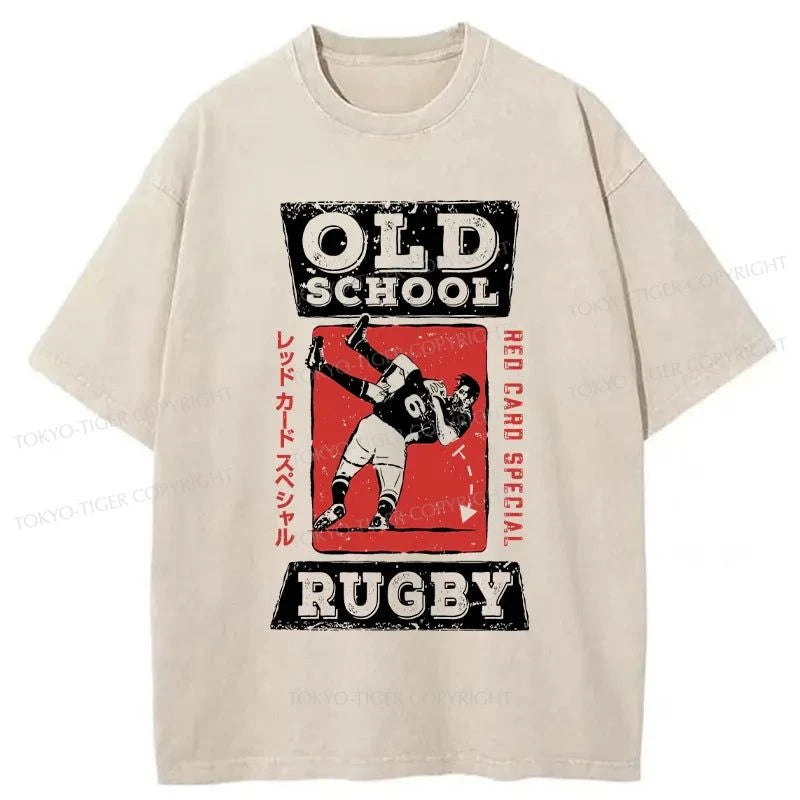 Tokyo-Tiger Old School Rugby Washed T-Shirt