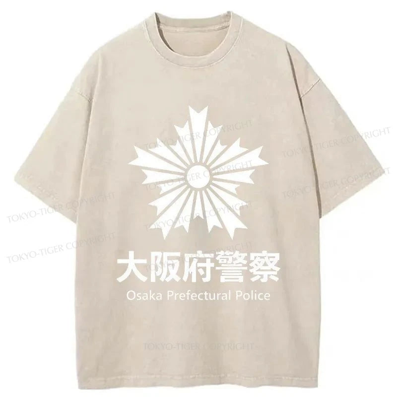 Tokyo-Tiger Osaka Prefectural Police Japanese Washed T-Shirt