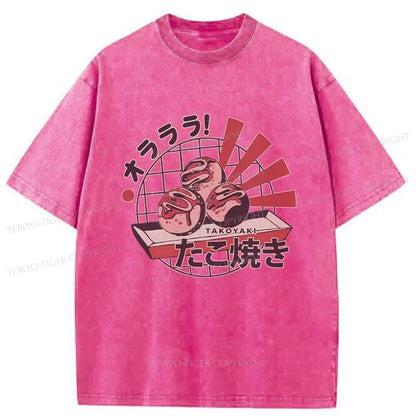 Tokyo-Tiger Takoyaki Japanese Washed T-Shirt