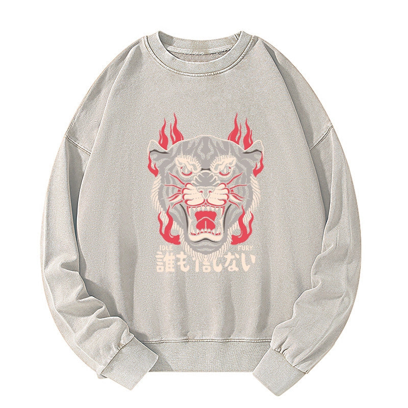 Tokyo-Tiger Japanese Tiger Fire Washed Sweatshirt