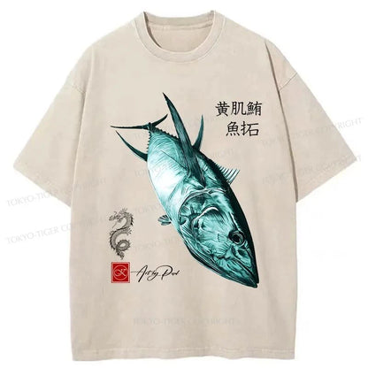 Tokyo-Tiger Tuna Japanese Washed T-Shirt