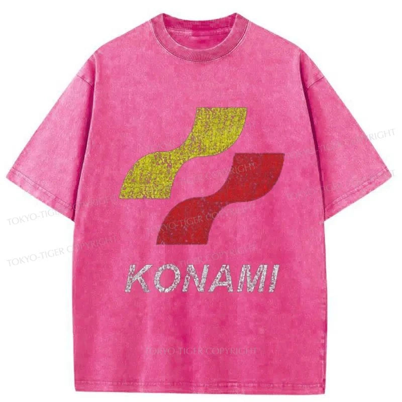 Tokyo-Tiger Konami Logo Japanese Washed T-Shirt