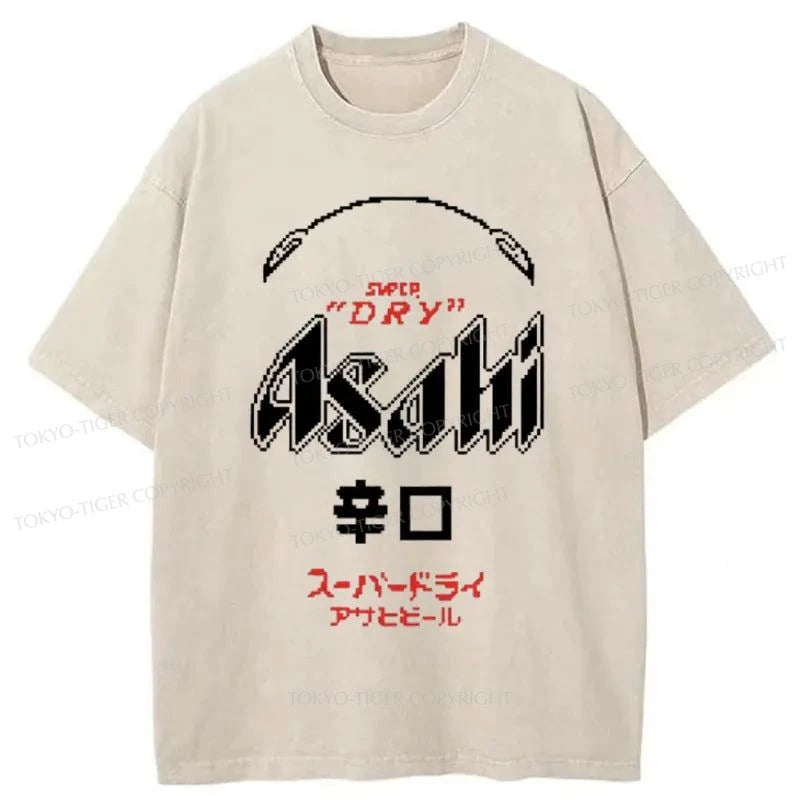 Tokyo-Tiger Asahi Beer Logo Washed T-Shirt