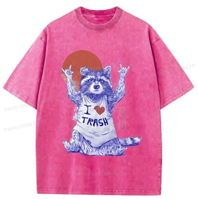 Tokyo-Tiger I love Trash Washed T-Shirt