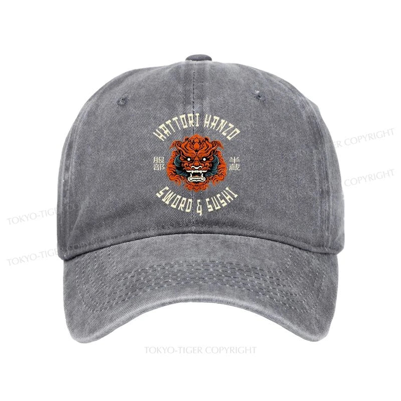 Tokyo-Tiger Japanese Hattori Hanzo Prints Washed Cap