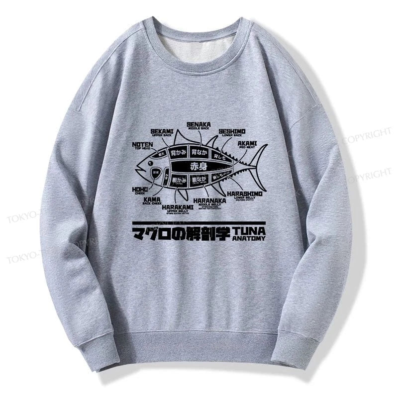 Tokyo-Tiger Tuna Dissection Map Japanese Sweatshirt