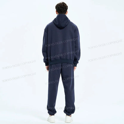 Tokyo-Tiger Octopus Drinks Soju Fleece Lined Hoodie Set