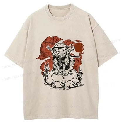 Tokyo-Tiger Ninja Frog Japanese Washed T-Shirt