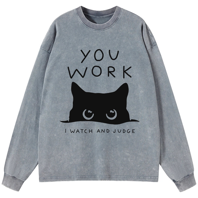 Tokyo-Tiger A Cat That Spies Washed Long Sleeve T-Shirt