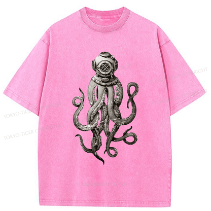 Tokyo-Tiger Terror Octopus Japanese Washed T-Shirt