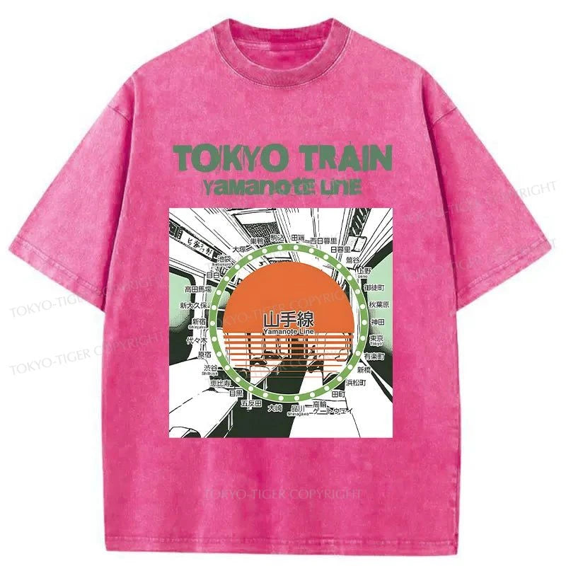 Tokyo-Tiger Yamanote Line Washed T-Shirt