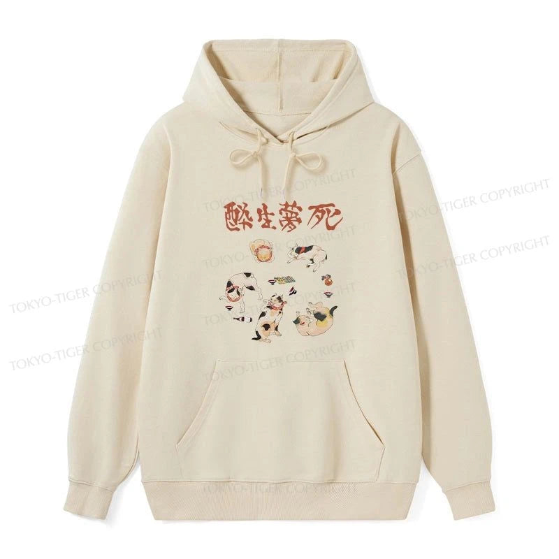 Tokyo-Tiger Drunken Cats Classic Hoodie