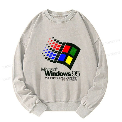 Tokyo-Tiger Windows 95 Logo Washed Sweatshirt