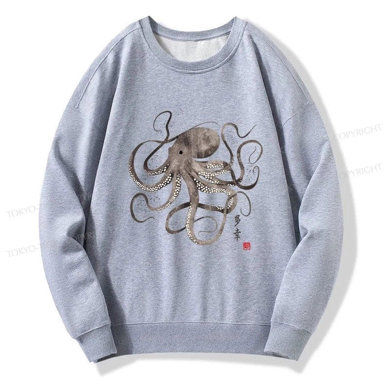 Tokyo-Tiger Octopus Japanese Calligraphy Sweatshirt