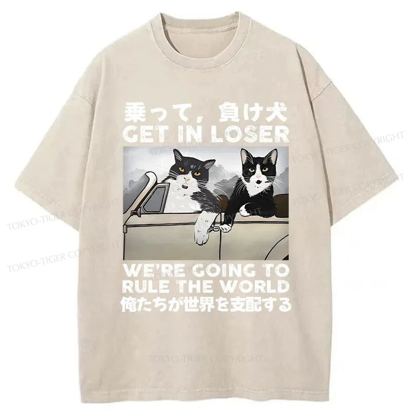 Tokyo-Tiger Cats Rule The World Washed T-Shirt