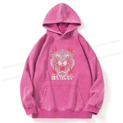 Tokyo-Tiger Retro Tiger Japanese Washed Hoodie