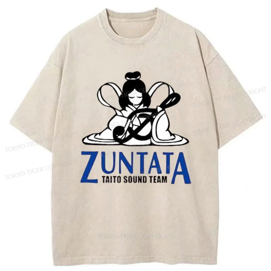 Tokyo-Tiger Zuntata Taito Sound Team 1989 Logo Washed T-Shirt