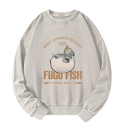 Tokyo-Tiger Fugu Fish Japanese Washed Sweatshirt