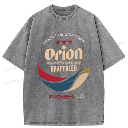 Tokyo-Tiger Orion Beer Logo Japanese Washed T-Shirt