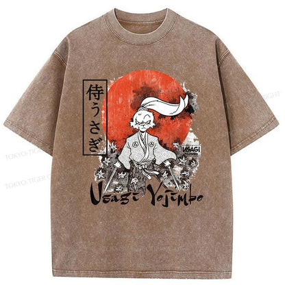 Tokyo-Tiger Usagi Yojimbo Kanji Red Sun Washed T-Shirt