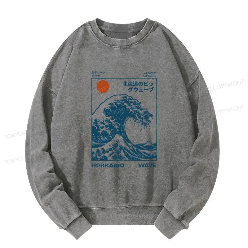 Tokyo-Tiger Hokkaido Wave Japan Washed Sweatshirt