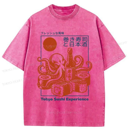 Tokyo-Tiger Tako And Wine Washed T-Shirt