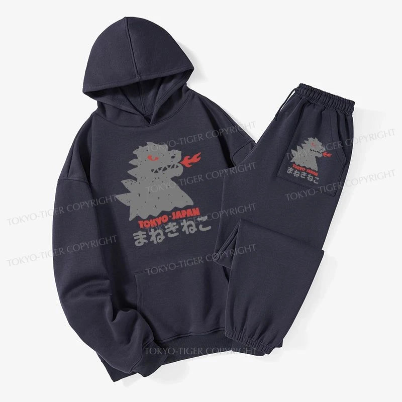 Tokyo-Tiger Japanese Fortune Cat Fleece Lined Hoodie Set