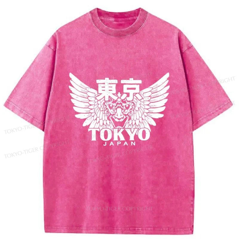 Tokyo-Tiger Japanese Tokyo Kanji Washed T-Shirt