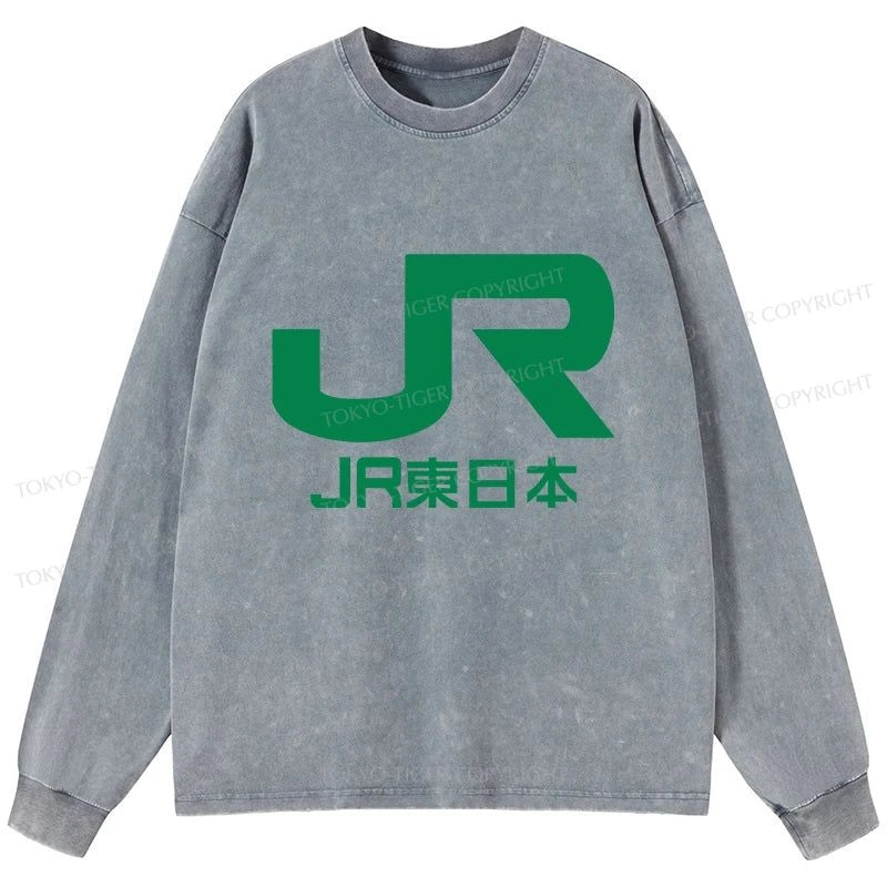 Tokyo-Tiger East Japan Railway Company Washed Long Sleeve T-Shirt