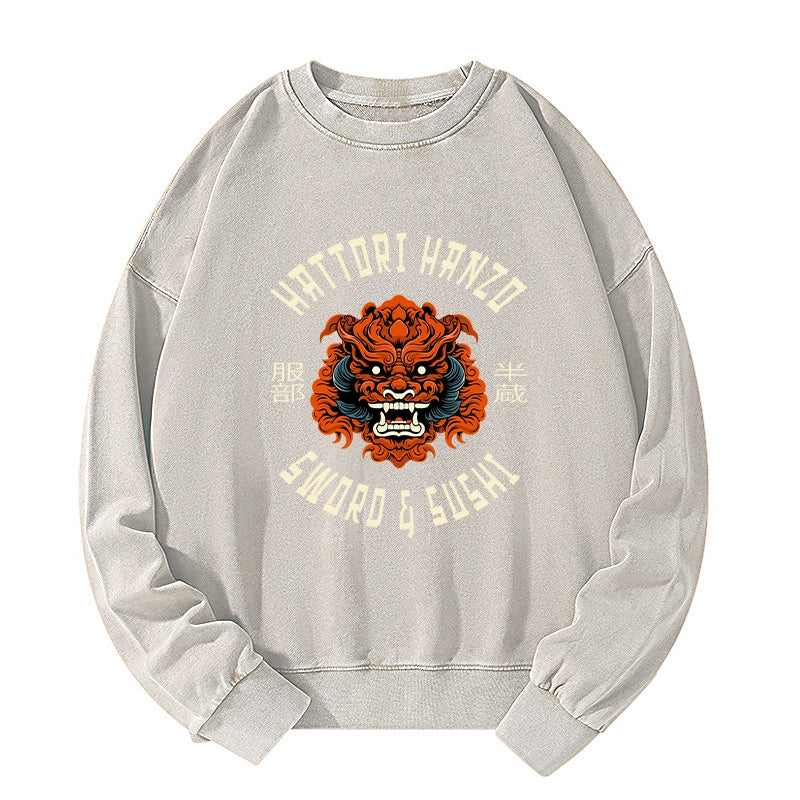 Tokyo-Tiger Japanese Hattori Hanzo Prints Washed Sweatshirt