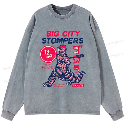 Tokyo-Tiger Big City Stompers Washed Long Sleeve T-Shirt