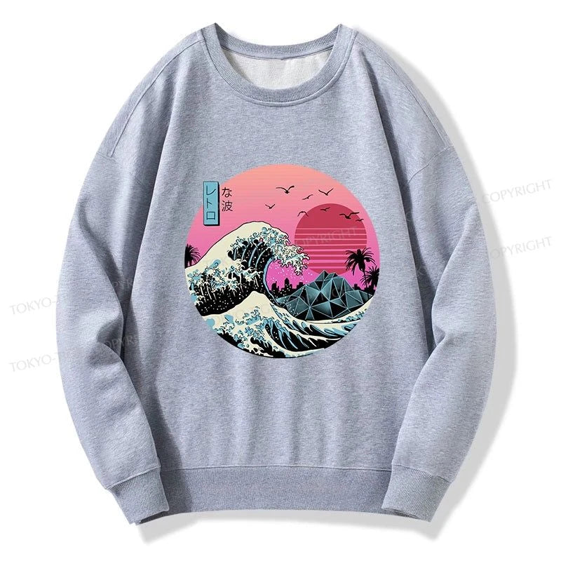 Tokyo-Tiger Japanese The Great Retro Wave Sweatshirt