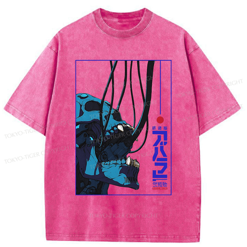 Tokyo-Tiger Skeleton Robot Japanese Washed T-Shirt