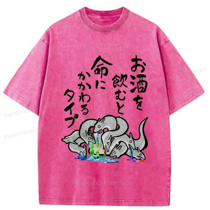 Tokyo-Tiger Drunken Yamata No Orochi Washed T-Shirt