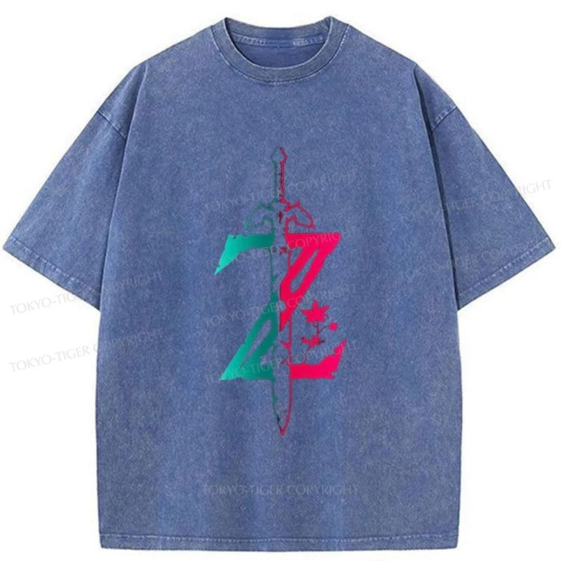 Tokyo-Tiger Magic Sword Anime Japanese Washed T-Shirt