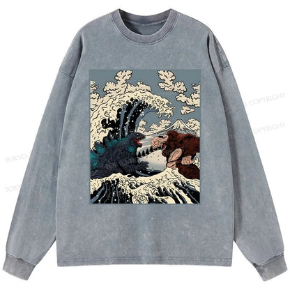 Tokyo-Tiger The Great Fight Washed Long Sleeve T-Shirt