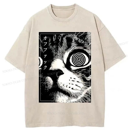 Tokyo-Tiger Scary Cat Japan Washed T-Shirt