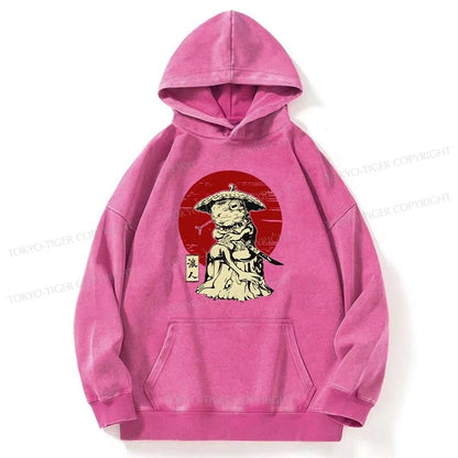 Tokyo-Tiger Rounin Japanese Frog Samurai Washed Hoodie