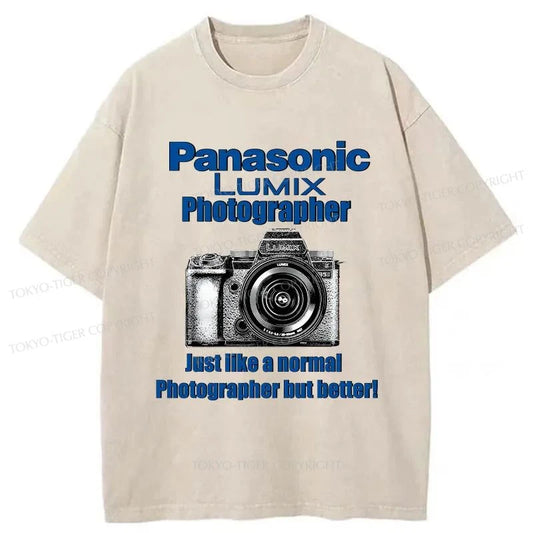 Tokyo-Tiger Panasonic Lumix Cameras Washed T-Shirt