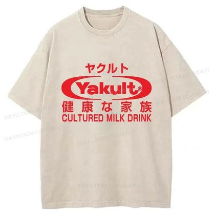 Tokyo-Tiger Yakult Logo Washed T-Shirt