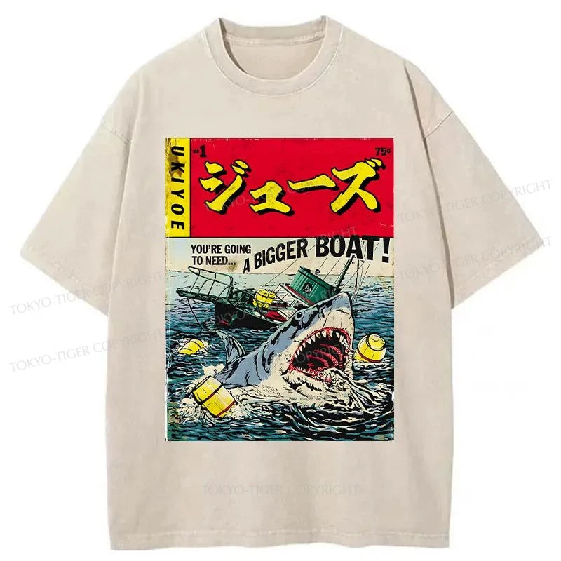 Tokyo-Tiger Killer Shark Poster Washed T-Shirt