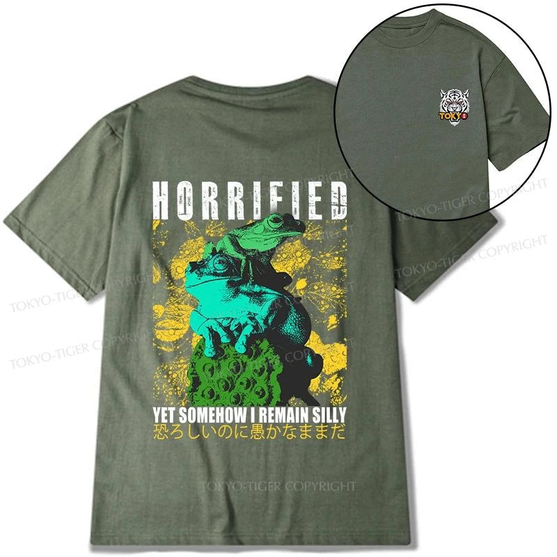 Tokyo-Tiger Horrified Two Frogs Funny Front Back Classic T-Shirt