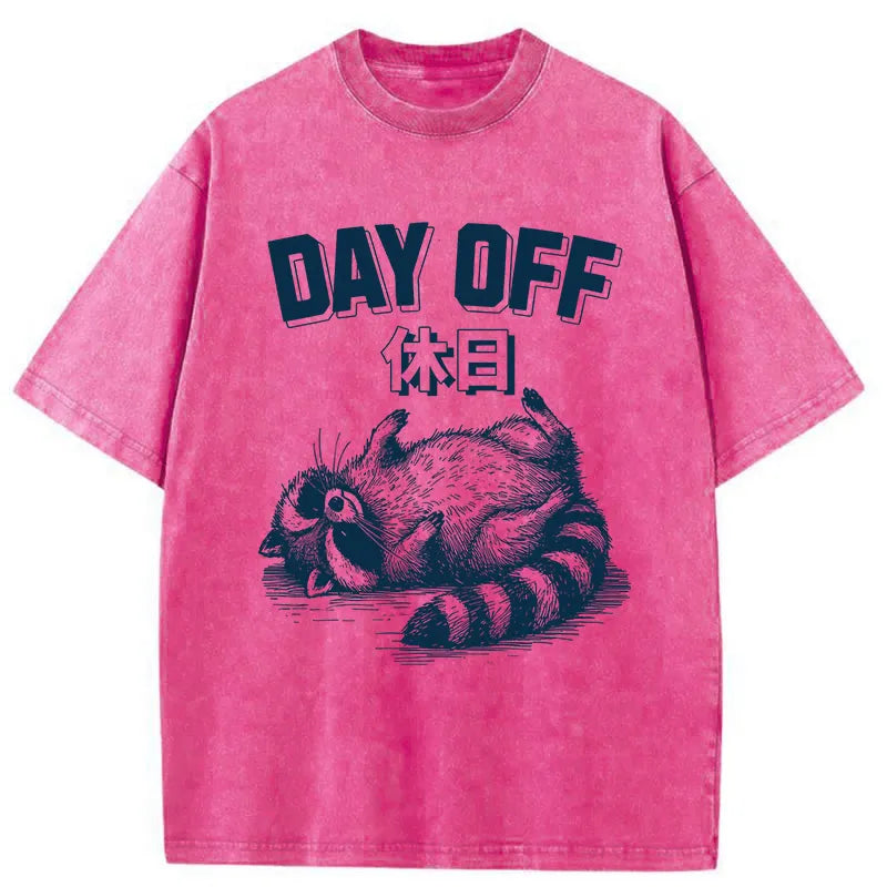 Tokyo-Tiger Tired Excausted Raccoon Washed T-Shirt