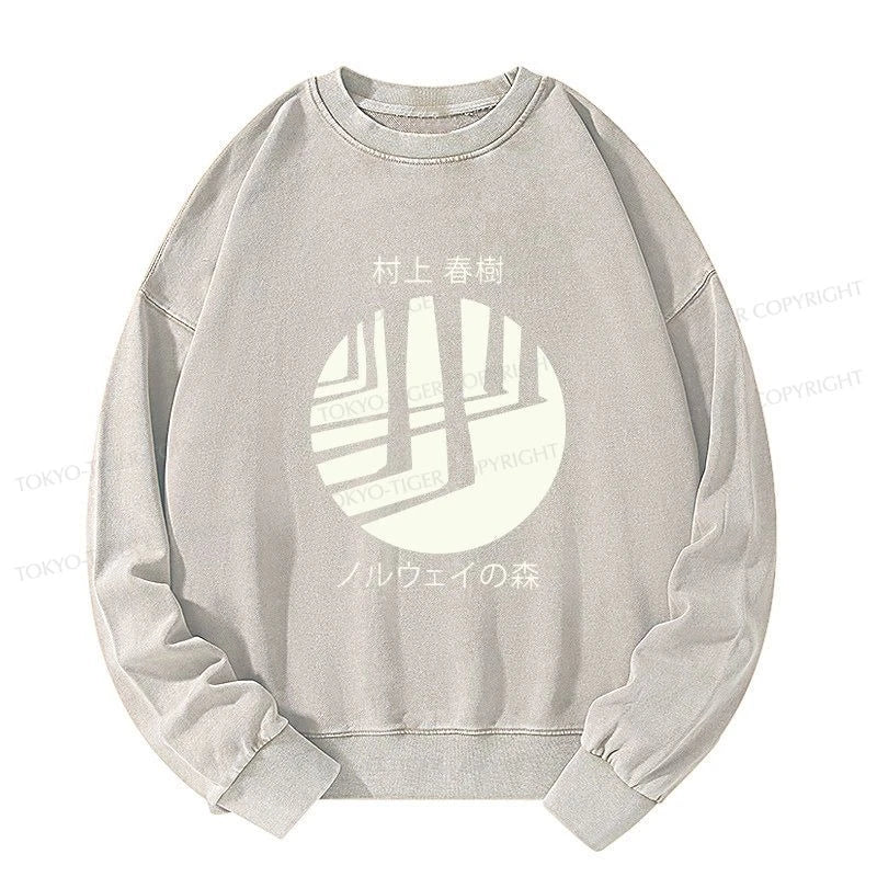 Tokyo-Tiger Norwegian Wood By Haruki Murakami Washed Sweatshirt