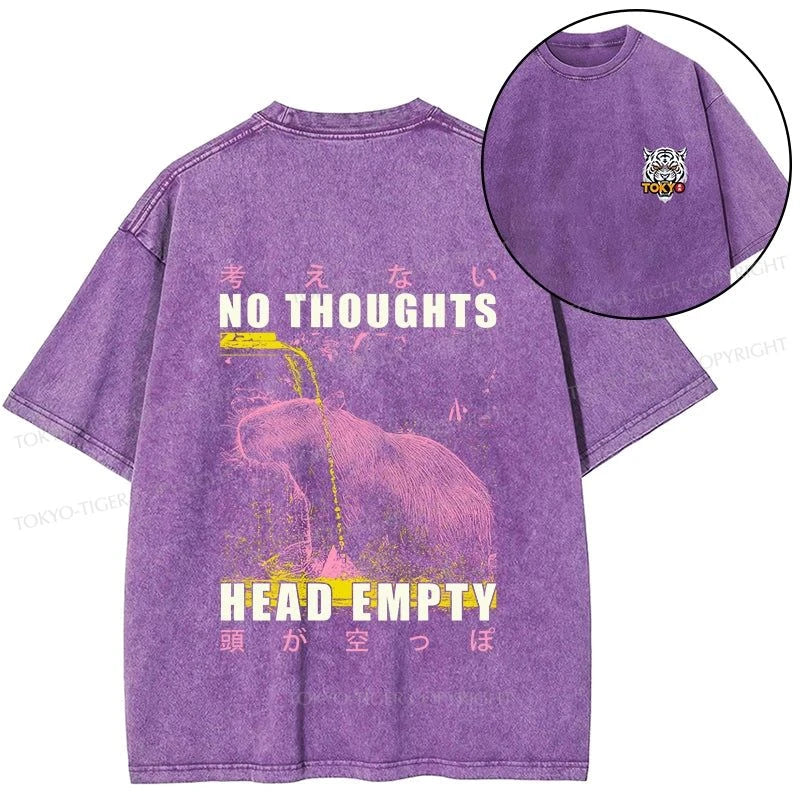 Tokyo-Tiger No Thoughts Head Empty Front Back Washed T-Shirt